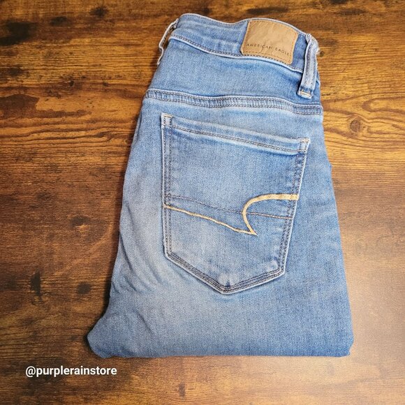 American Eagle Jeans 2 S Jegging Hi Rise Next Level Stretch Medium Light Wash - Picture 3 of 12
